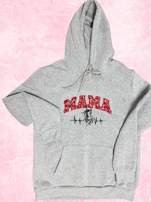 Custom Mama Applique Embroidered Hoodie