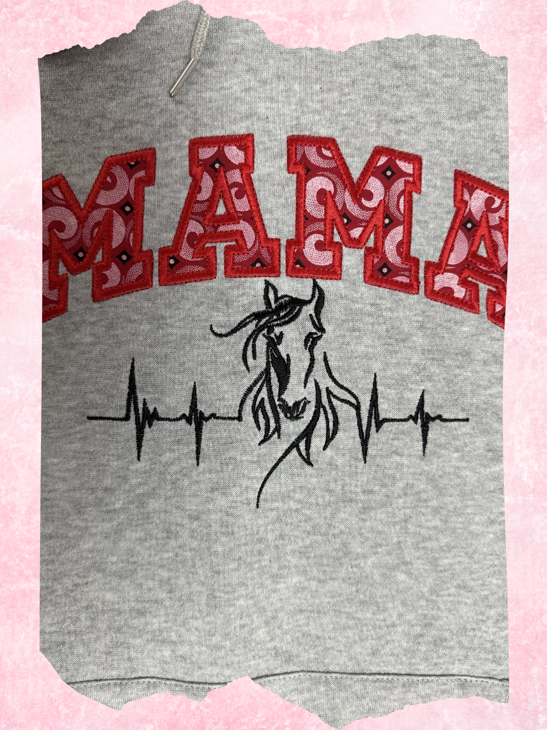 Custom Mama Applique Embroidered Hoodie