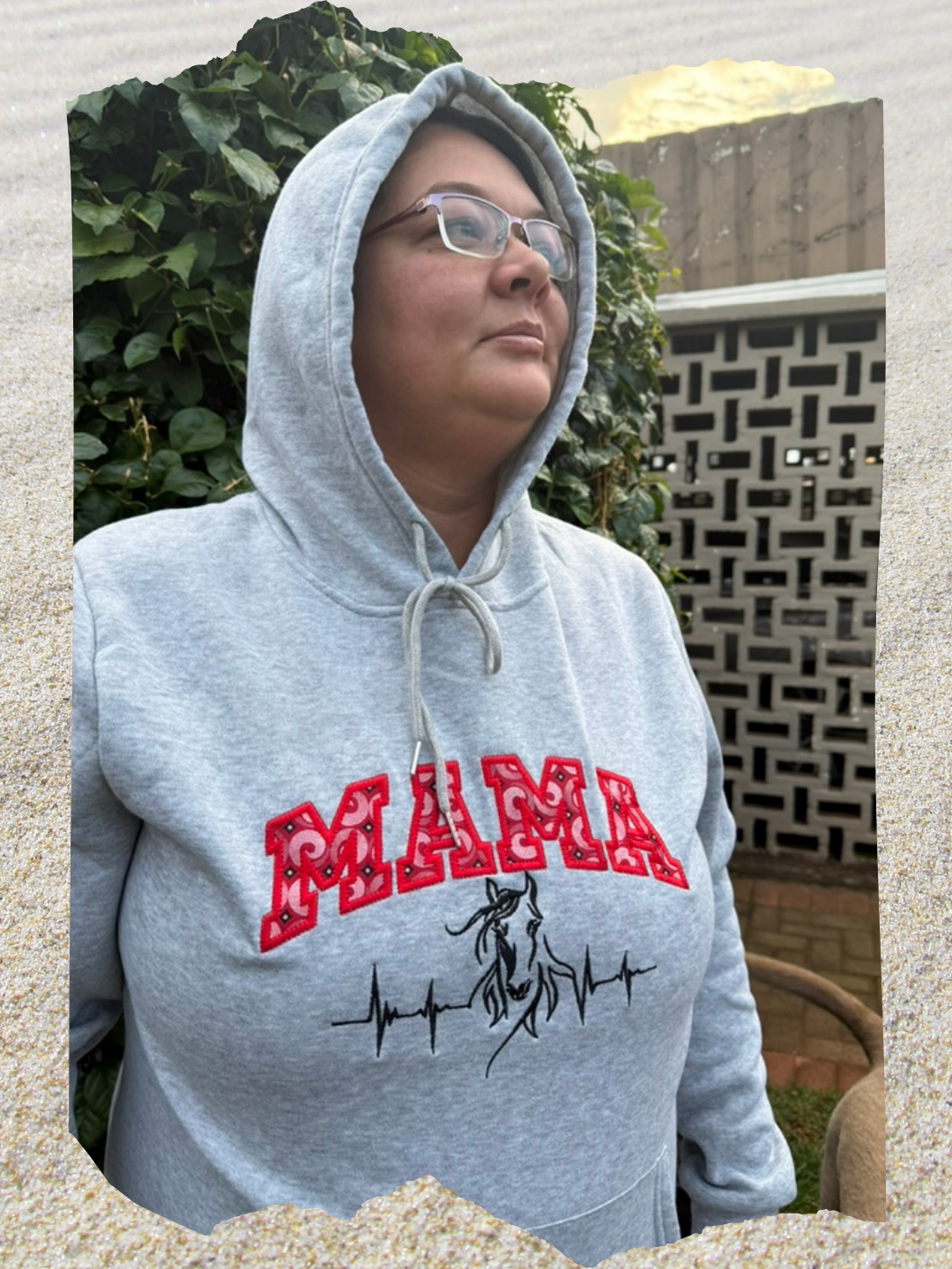 Custom Mama Applique Embroidered Hoodie