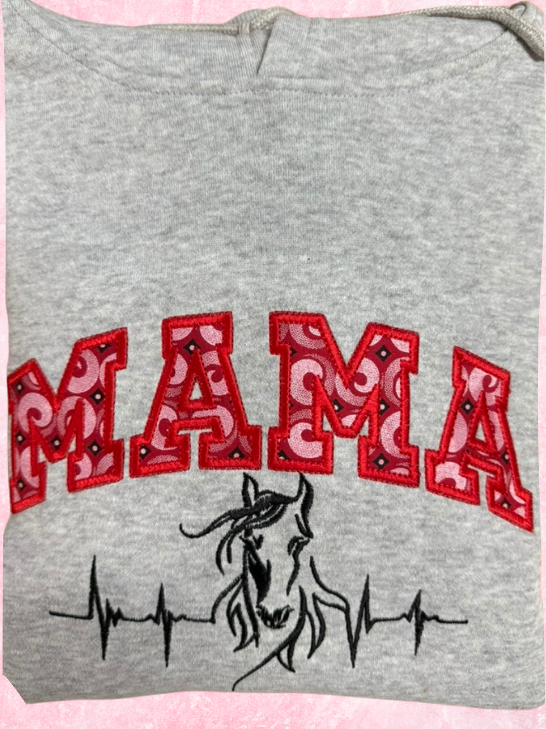 Custom Mama Applique Embroidered Hoodie