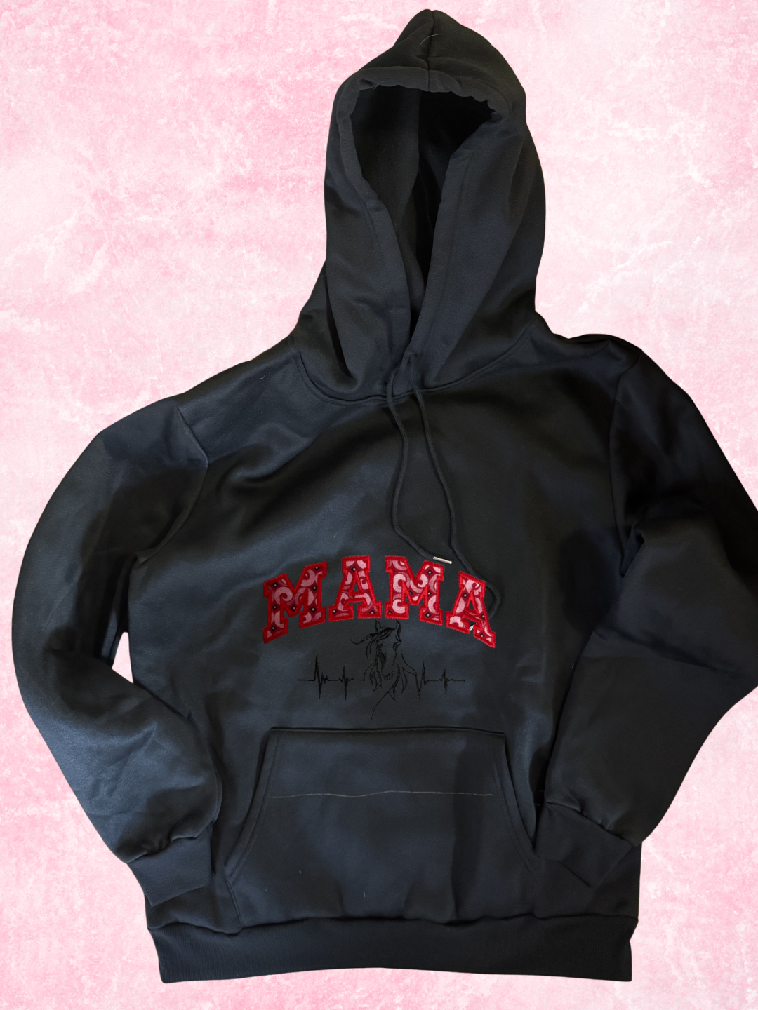 Custom Mama Applique Embroidered Hoodie