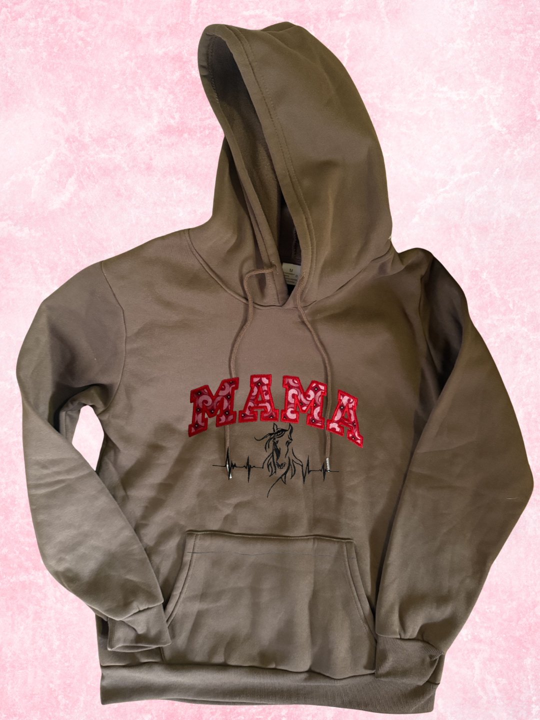 Custom Mama Applique Embroidered Hoodie