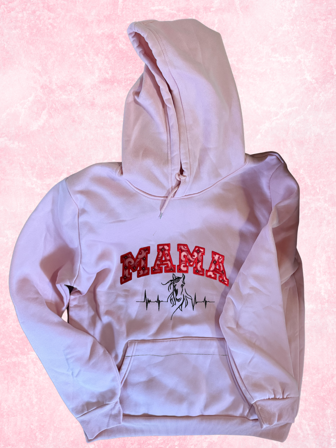 Custom Mama Applique Embroidered Hoodie