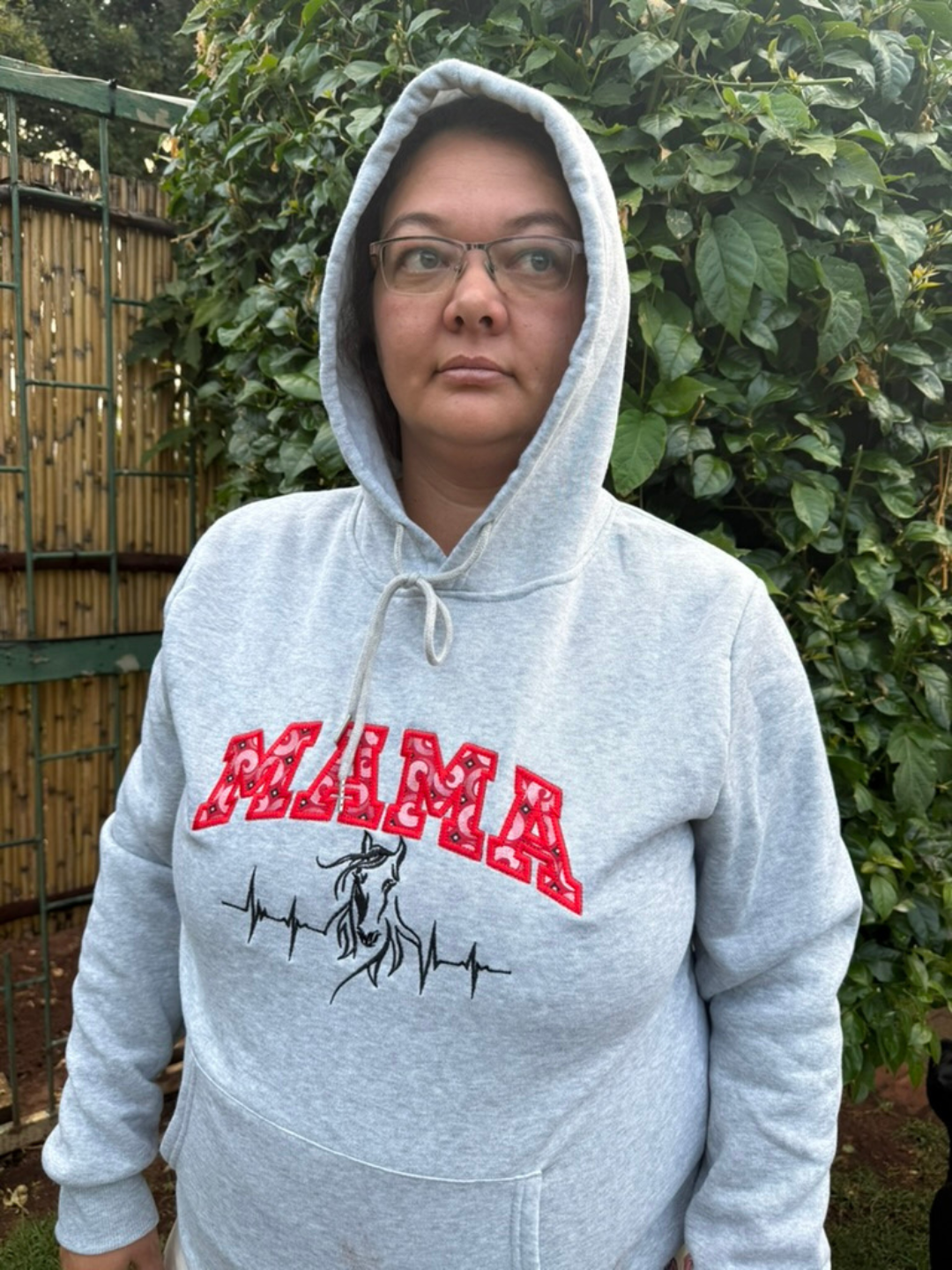Custom Mama Applique Embroidered Hoodie