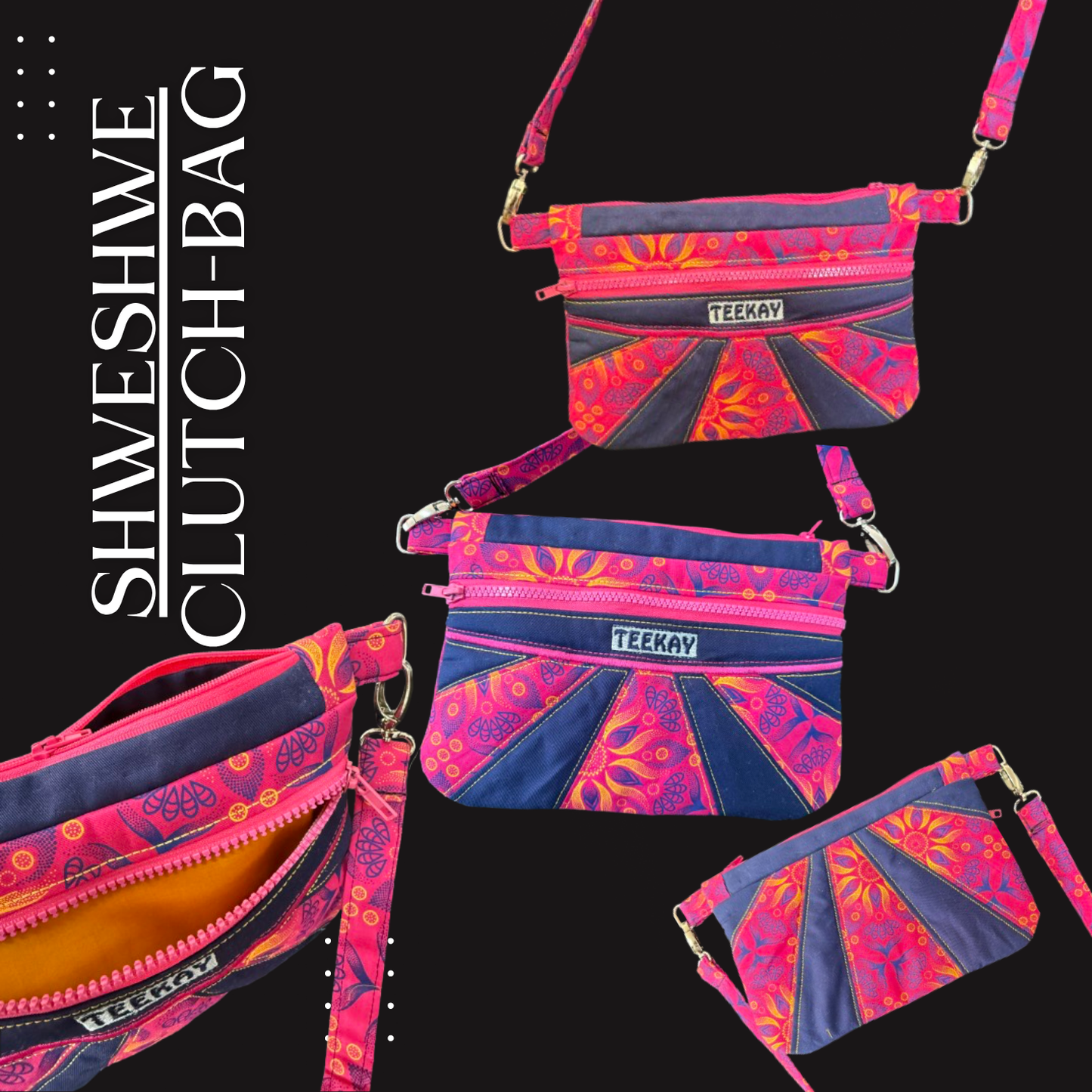Shweshwe Clutchbag with Sling
